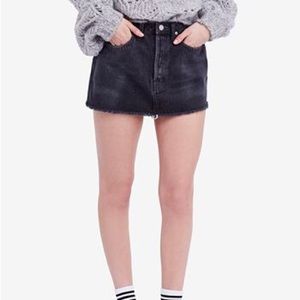 Free People Cotton Rugged Denim Mini Skirt
